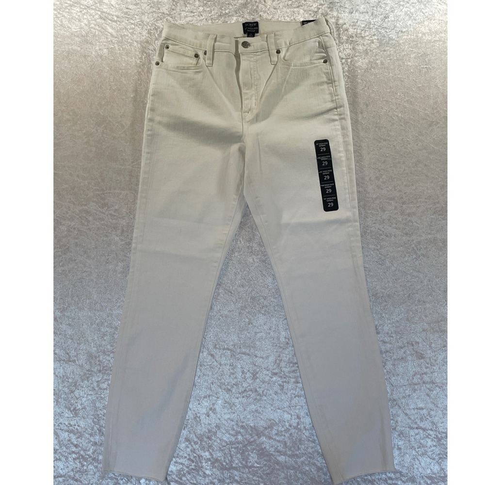 J.Crew 10" High-Rise Skinny Jeans Women 29 White NWT Raw Hem 2770